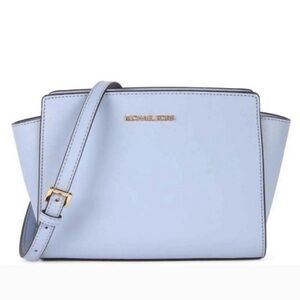 Michael Kors Selma Medium Saffiano Leather Crossbody Bag.